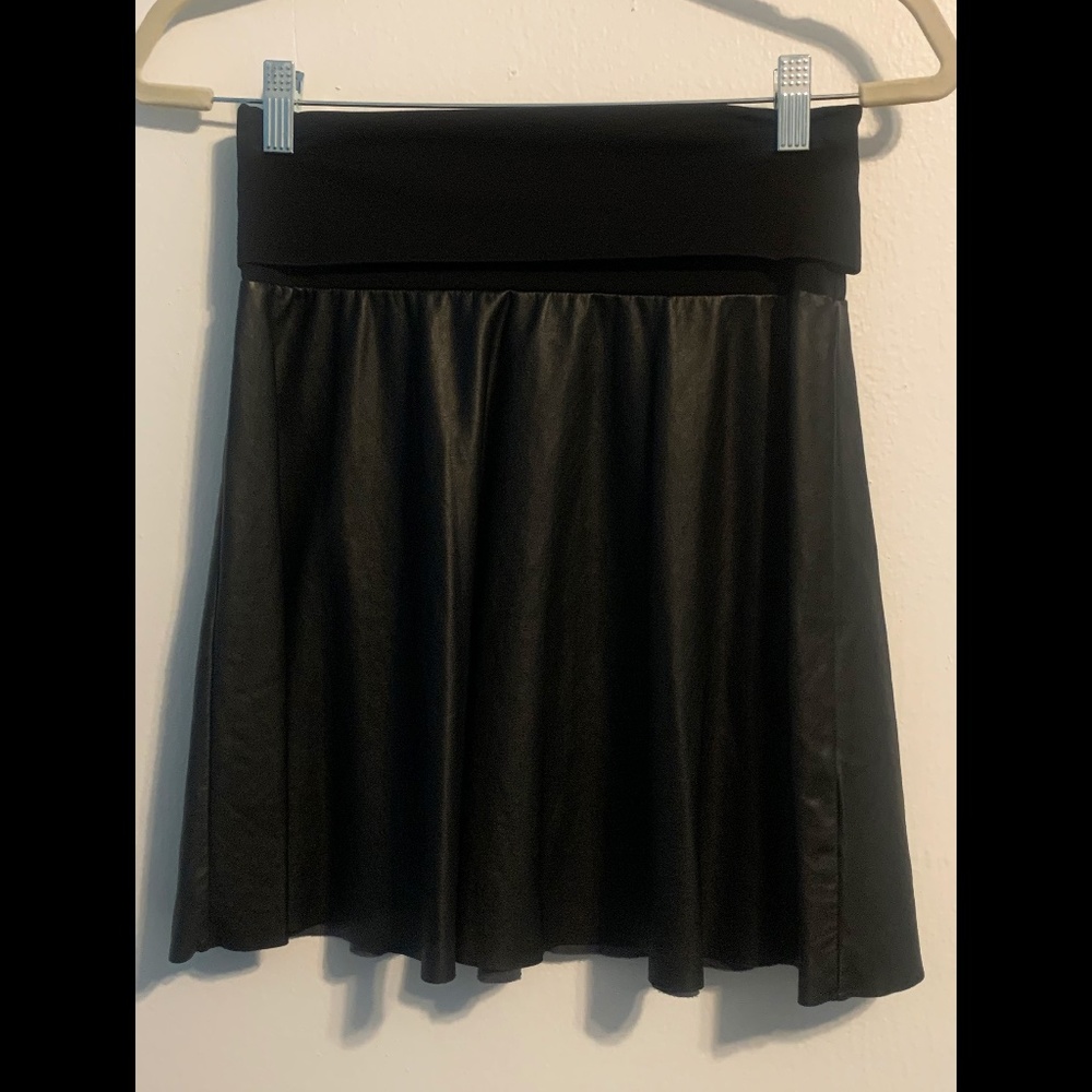 Black Leather Skirt | Size M